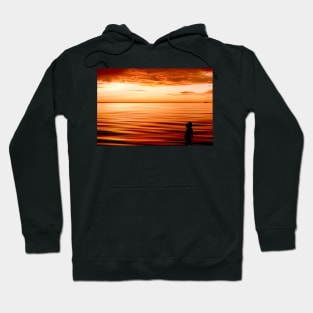 figure on the beach at sunset Hoodie